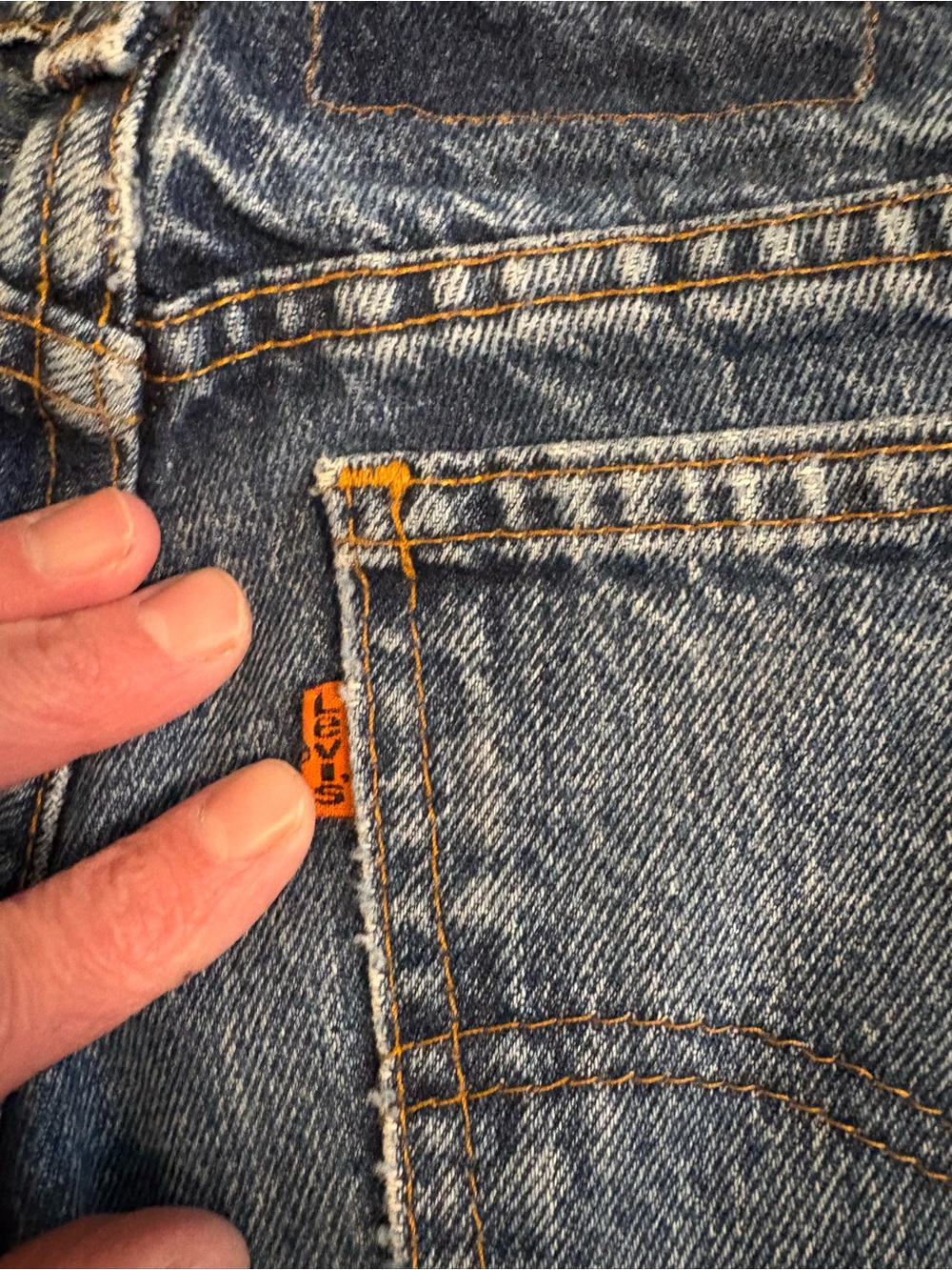 Levi's Men's Distressed Blue Denim Jeans with Orange Tab 29x30 Missing Tags VTG